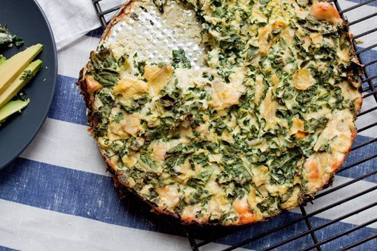 Artichoke Kale and Ricotta Pie