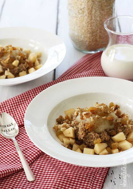 Autumn apple spiced breakfast quinoa