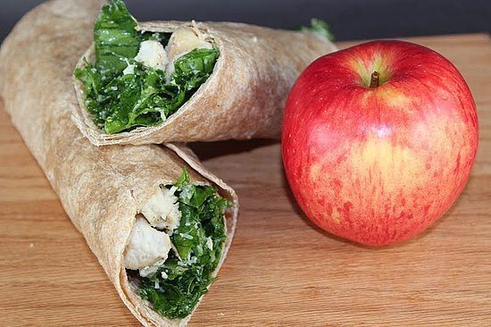 Chicken Caesar Kale Wraps