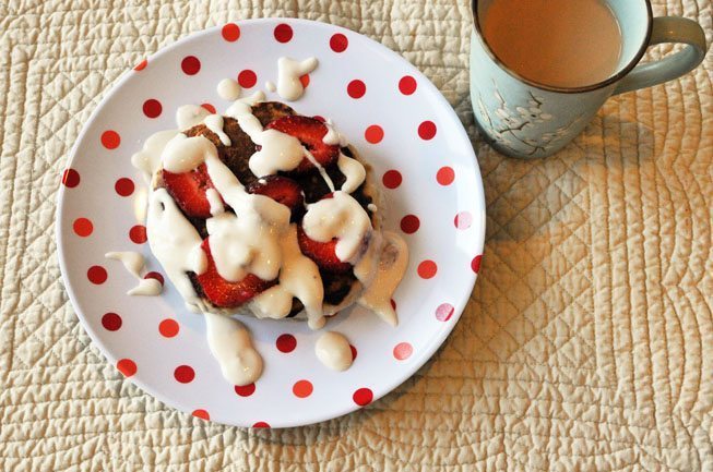 strawberries and cream pancakes