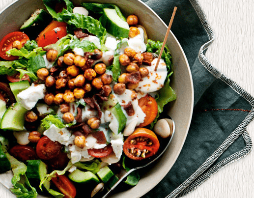 Chopped Salad with Fried Garbanzo Beans