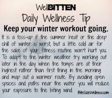 WellBitten Wellness Tip: Warmer Winter Workouts