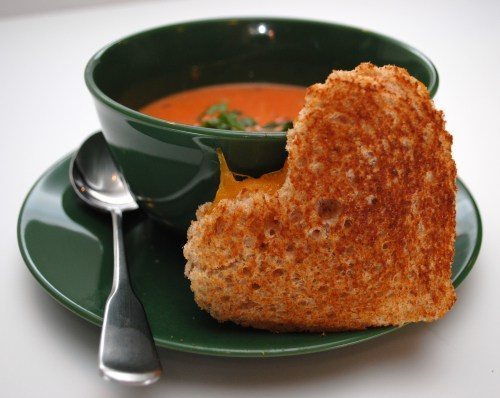 heart shaped grilled cheese