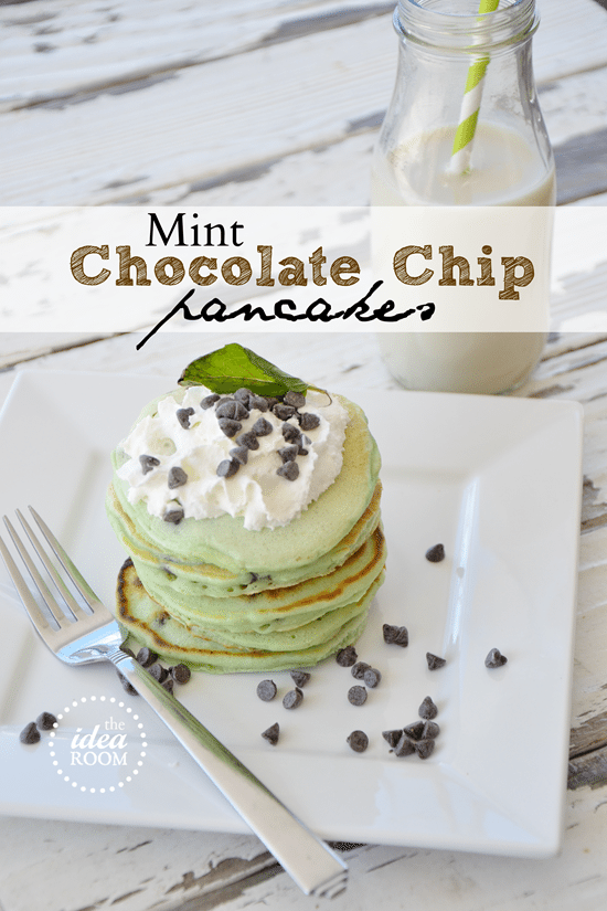 Mint Chocolate Chip Pancakes