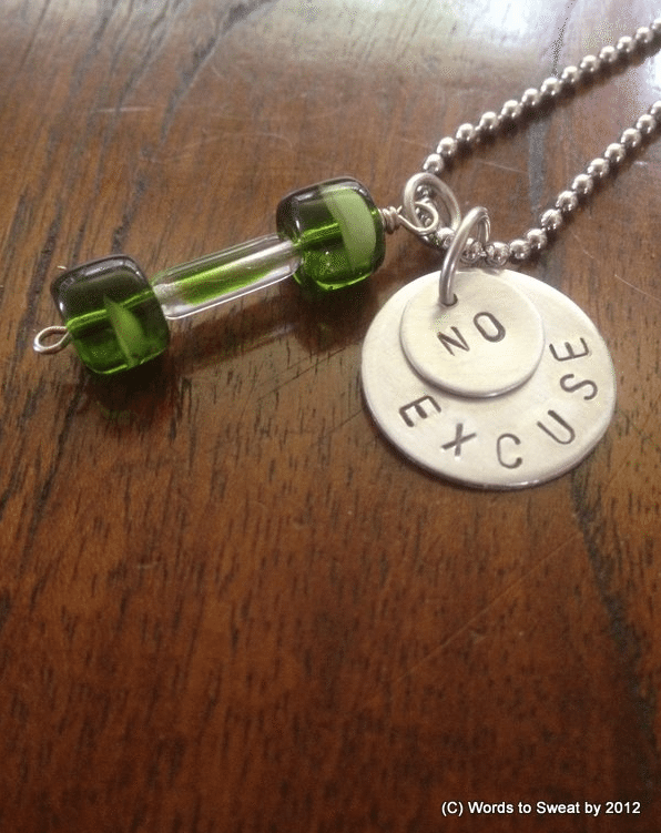 No Excuses Dumbbell Necklace