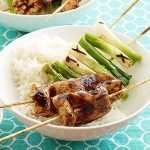 teriyaki chicken and scallion kabobs