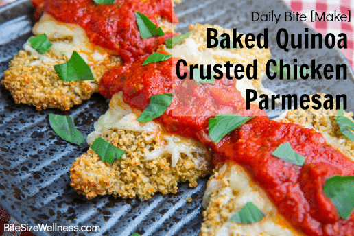 Baked Quinoa Crusted Chicken Parmesan