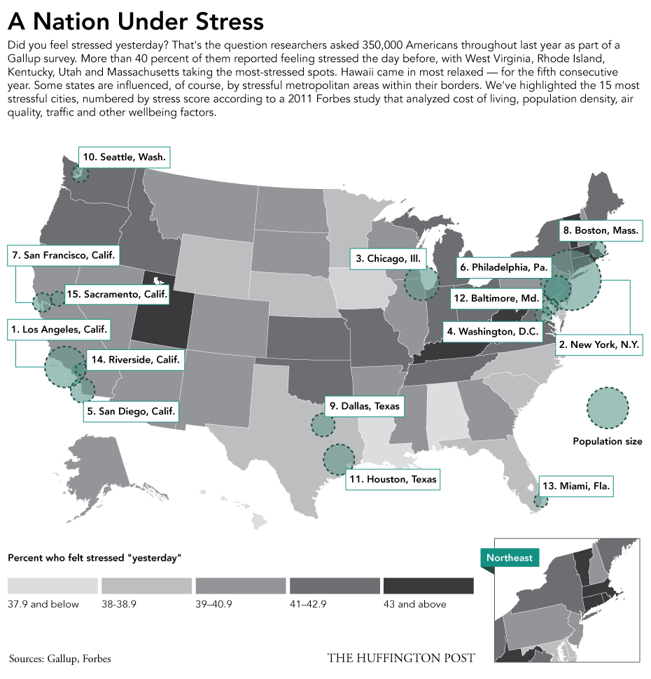Infographic Most Stressed Cities And States Dash Of Wellness 2664