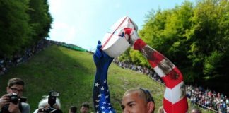 American Wins British Cheese Rolling Race