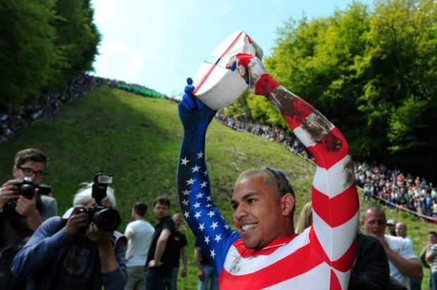 American Wins British Cheese Rolling Race