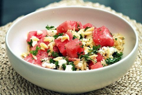 Watermelon Feta Orzo Salad