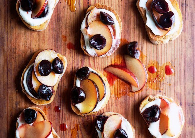 French Fry Recipe: Cherry and Plum Bruschetta