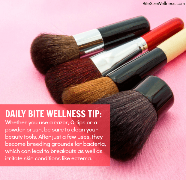 Daily Bite Wellness Tip - Clean Your Makeup Brushes Beauty Tools