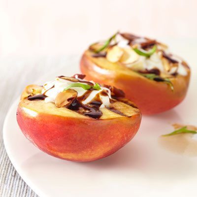 Grilled Nectarines With Mascarpone Cream - Labor Day Grilling Recipes - Grilled Desserts