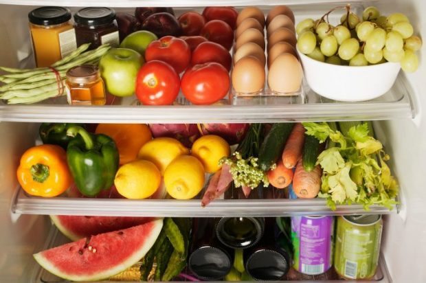 Healthy Food in Stocked Refrigerator