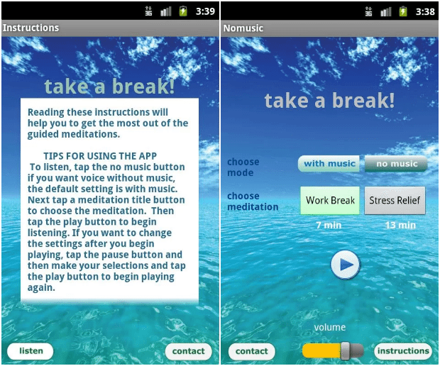 Take a Break Guided Meditation App