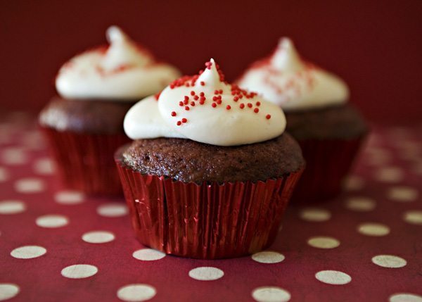 red-velvet-cupcakes-dinner and a movie