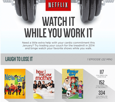Netflix watch and work out