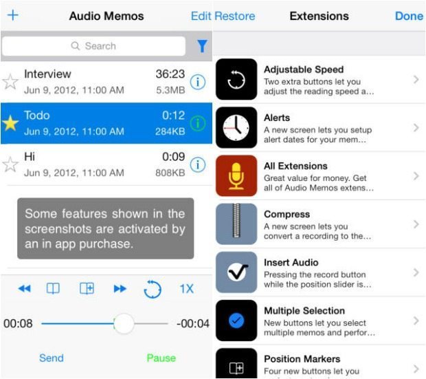 Audio Memos App Review Screenshots