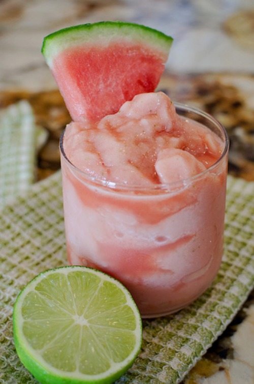 Watermelon Lime Frosty for Thirsty Thursday Frozen Drinks