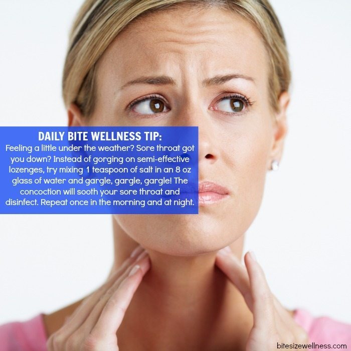 Daily Bite Wellness Tip Salt Water Gargle for Sore Throat